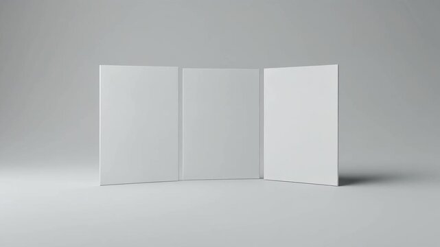 Abstract Rotating Cube Unfolding Into Panels In Minimal White Space