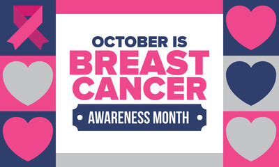 Breast Cancer Awareness Month. Pink october. Pink ribbon. Woman healthcare. Celebrate annual. Medic concept. Girl solidarity. Cancer prevention. Female disease. Poster, banner and background. Vector