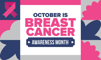 Breast Cancer Awareness Month. Pink october. Pink ribbon. Woman healthcare. Celebrate annual. Medic concept. Girl solidarity. Cancer prevention. Female disease. Poster, banner and background. Vector
