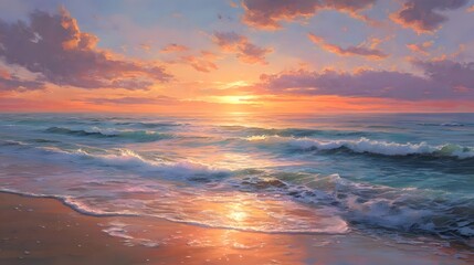 Beautiful sunset over the ocean.