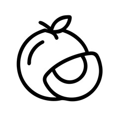 Apricot Icon Set – Fruit Neat Modern Cut Fresh Healthy Organic Vector Graphic Illustration