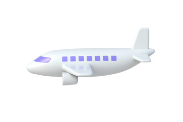 Passenger plane isolated on white background. Side view. 3d render