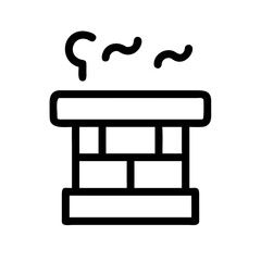 Chimney Top Icon Set – Minimal Smoke Winter Cozy Home Seasonal Vector Graphic Illustration