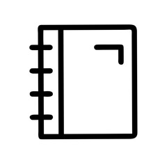 Closed Notebook icon set – stationery, writing, journal, notes, office, minimal icons collection