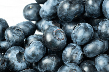 Macro Composition of Ripe Blueberries. Freshness and Detail.