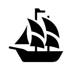 Large Sailing Vessel icon set – boat, ship, marine, travel, ocean, adventure, nautical icons collection