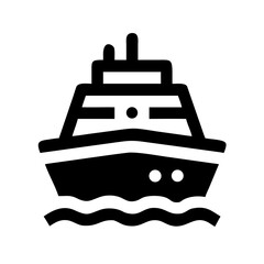 Luxury Cruise Ship Icon Set – Travel, Vacation, Yacht, Ocean, Tourism, Vector, Editable, Elegant Design