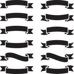 Obraz premium Collection of ten black vintage style banners and ribbons for design
