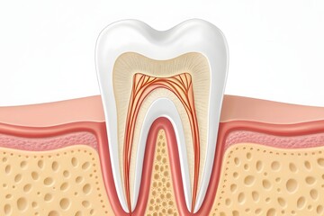 Cross-section of a human tooth showing internal structure