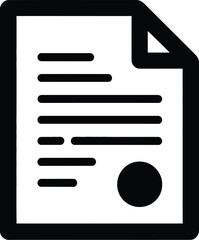 Document with seal and text paper lines