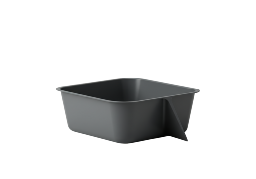 Isolated gray container for painting, angled view, studio shot, perfect for design projects