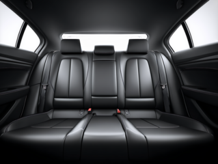 Comfortable backseat car on white background