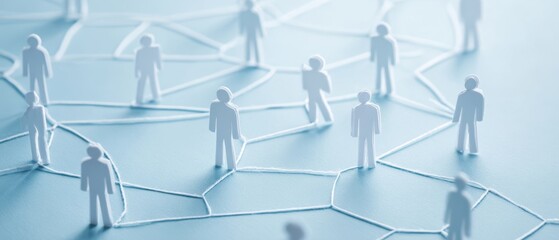 The paper people network illustrating social connectivity and modern business collaboration