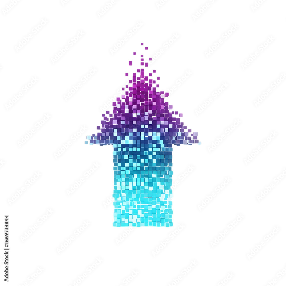 Aufkleber shimmering gradient arrow icon pointing upward modern digital design element isolated on transparent