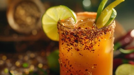 A close-up shot of a refreshing drink with a lime slice as garnish, perfect for capturing the essence of a summer evening or highlighting a bartender's creative touch