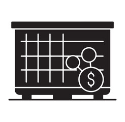 Financial planning concept represented through calendar symbols and dollar sign icon