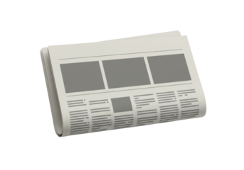 Isolated Bundle of Newspaper Pages with Articles and Images Ready to Read About Topics