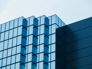 Architecture details Glass wall facade Modern building exterior Business background