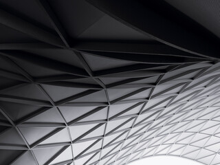 Architecture details Geometric pattern Curve wall panel Modern building Futuristic Art background 