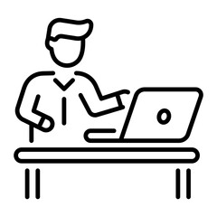 A line style icon showing manager