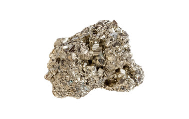 A glistening pyrite gemstone with a cubic shape, showcasing a metallic golden hue and sharp edges....