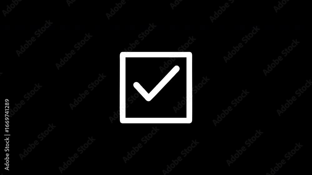 Poster checkbox appearing with glitch effect on black background