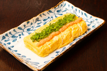 だし巻き玉子明太子ソース