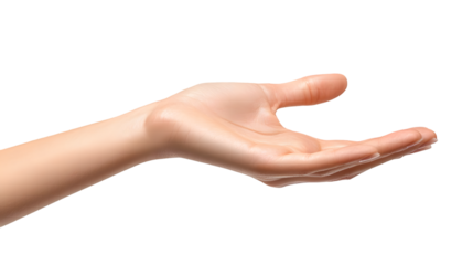 Young Woman's Hand in a Well-Groomed and Careful Position isolated on a transparent background