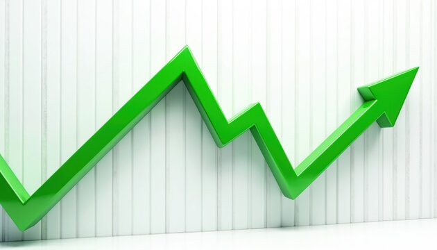 Green line chart shows economic downturn investment loss. Reflects market volatility, financial uncertainty in modern markets. Indicates recession, bearish trends, financial crisis, trading risks,