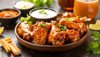 Fototapeta premium hicken wings with spicy buffalo sauce. 