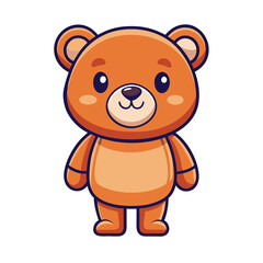 Fototapeta premium A sweet cartoon teddy bear drawing with a cute heart illustration sits as a fun character for children