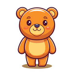 Fototapeta premium A sweet brown teddy bear drawing with a cute heart is a fun gift for a child's love