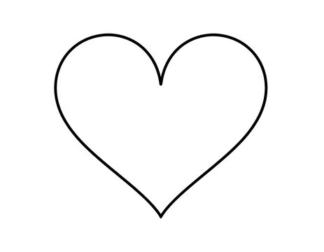 Naklejki Simple black outline heart shape