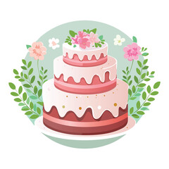 A sleek and professional vector icon of a cake slice.