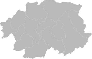 Obraz premium Banska Bystrica Region, Slovakia – administrative vector map with district boundaries (Krovak projection, PPT-compatible & fully editable)