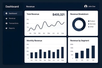 Naklejka premium AI-Generated Premium SaaS Corporate Finance Dashboard UI Landscape