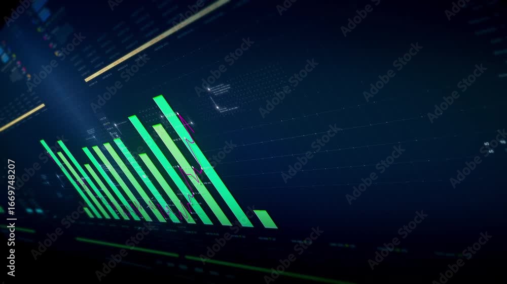 Poster dynamic data visuals for business info graphics, animated charts, and data-driven insights for a bus