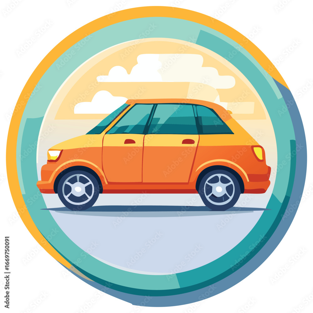Poster a sleek and professional vector icon of a car, designed for a variety of digital and print applicati