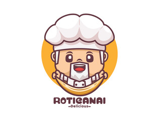 roti canai chef mascot for culinary