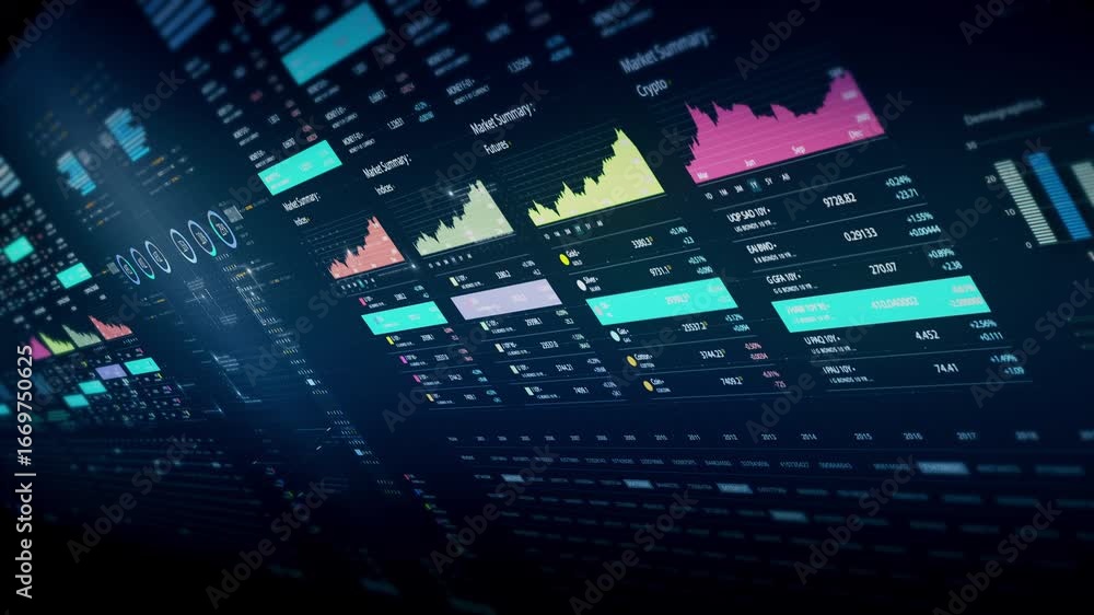 Poster dynamic data visuals for business info graphics, animated charts, and data-driven insights for a bus