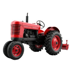Obraz premium Red Vintage Farm Tractor on Transparent Background
