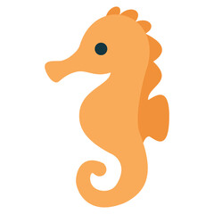 sea ​​animal seahorse flat design illustration
