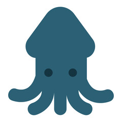 squid sea animal flat design illustration