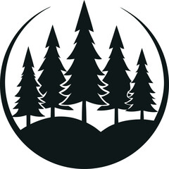 Fototapeta premium Forest christmas trees vector illustration