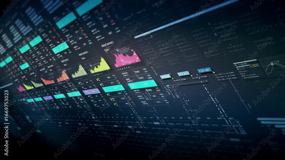 Poster dynamic data visuals for business info graphics, animated charts, and data-driven insights for a bus