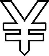 Fototapeta premium Japanese Yen silhouette icon vector