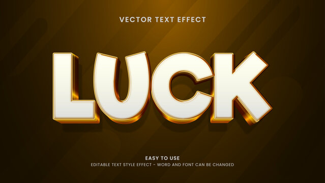 editable text effect luck 3d style premium vector