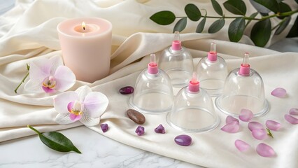 Cupping Therapy Spa Concept, Hijama, Natural Healing and Relaxation Treatment