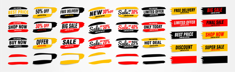 stickers and tags banners set, sales label collection suitable for design promotion media

