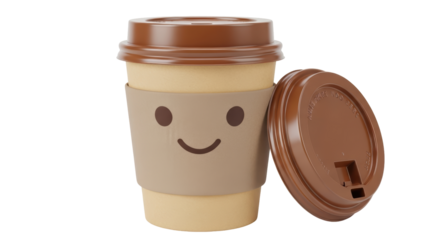 Isolated Coffee cup with lid